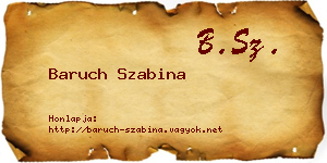 Baruch Szabina névjegykártya