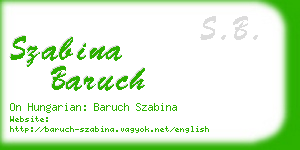 szabina baruch business card